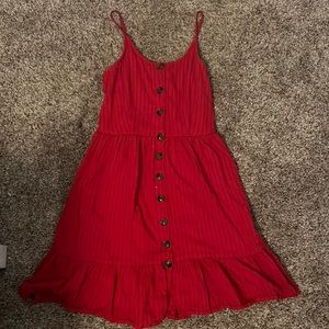 Red Button Down Summer Dress